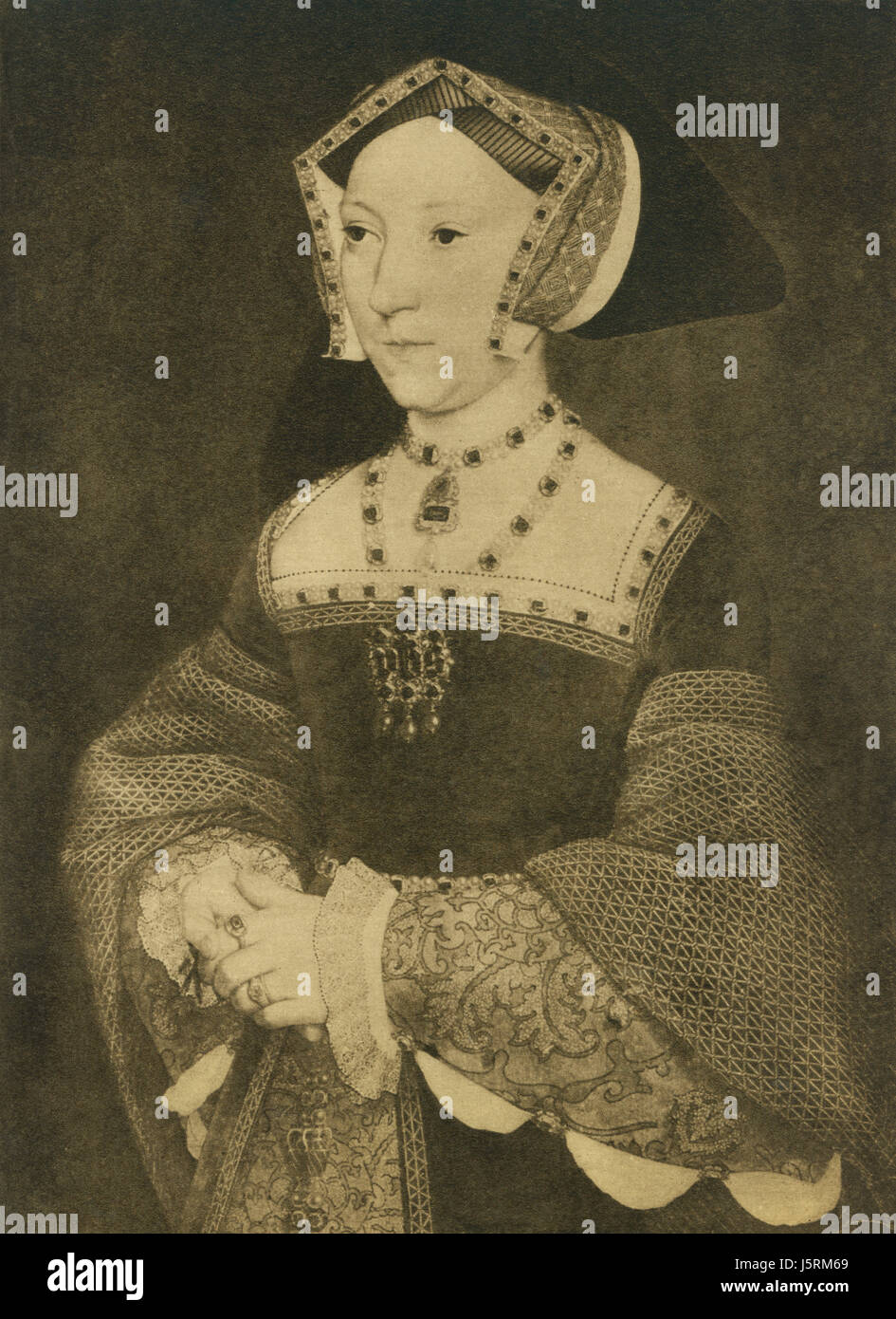 Jane Seymour (1508-37), Queen of England 1536-37, Portrait by Hans Holbein Stock Photo