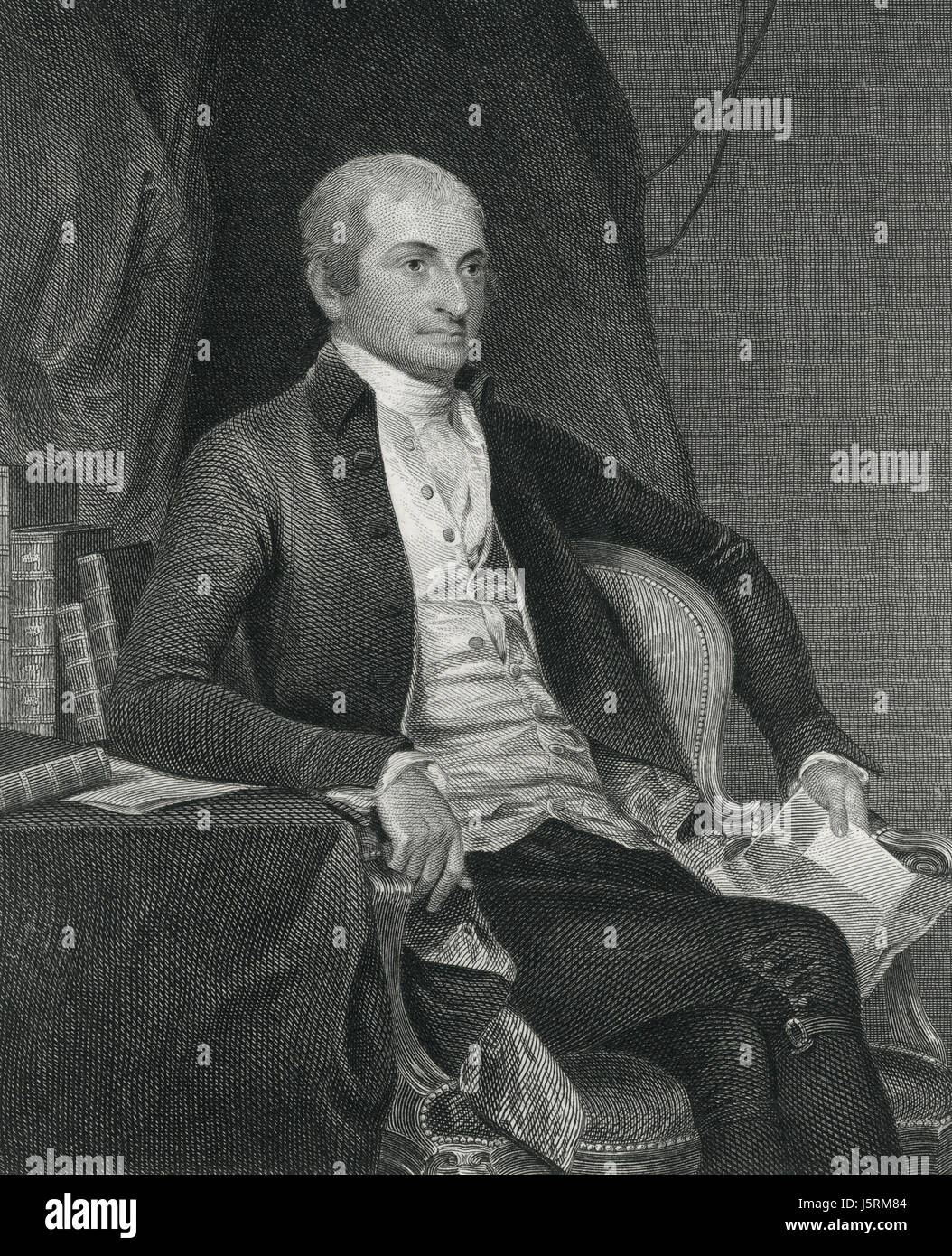 John Jay (1745-1829), American Statesman, Patriot, Diplomat, one of the Founding Fathers of the United States and First Chief Justice of the United States, Portrait, Engraving Stock Photo