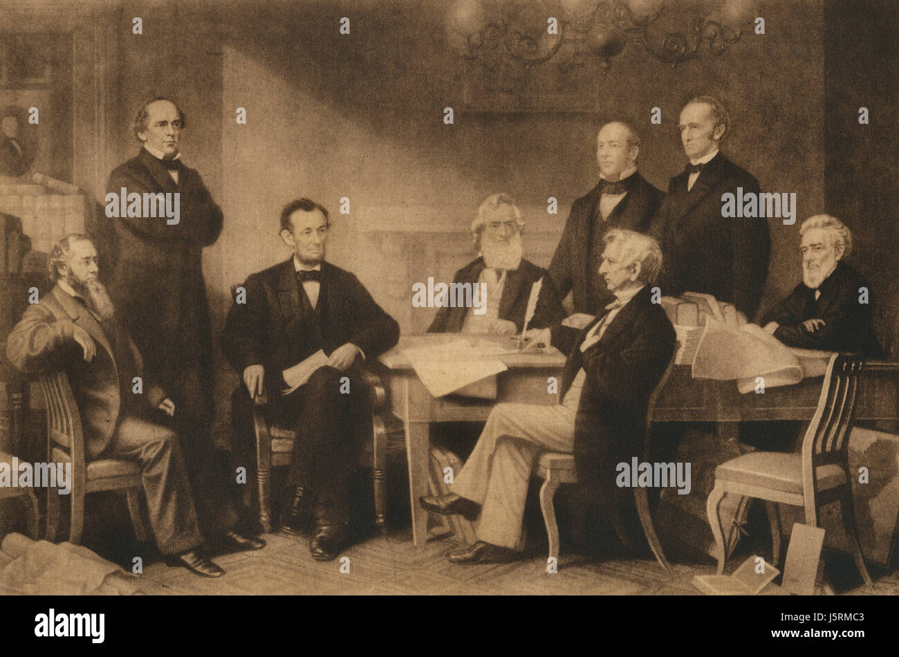 Proclamation Reading U.S. President Abraham Lincoln and First Reading of the Emancipation ...