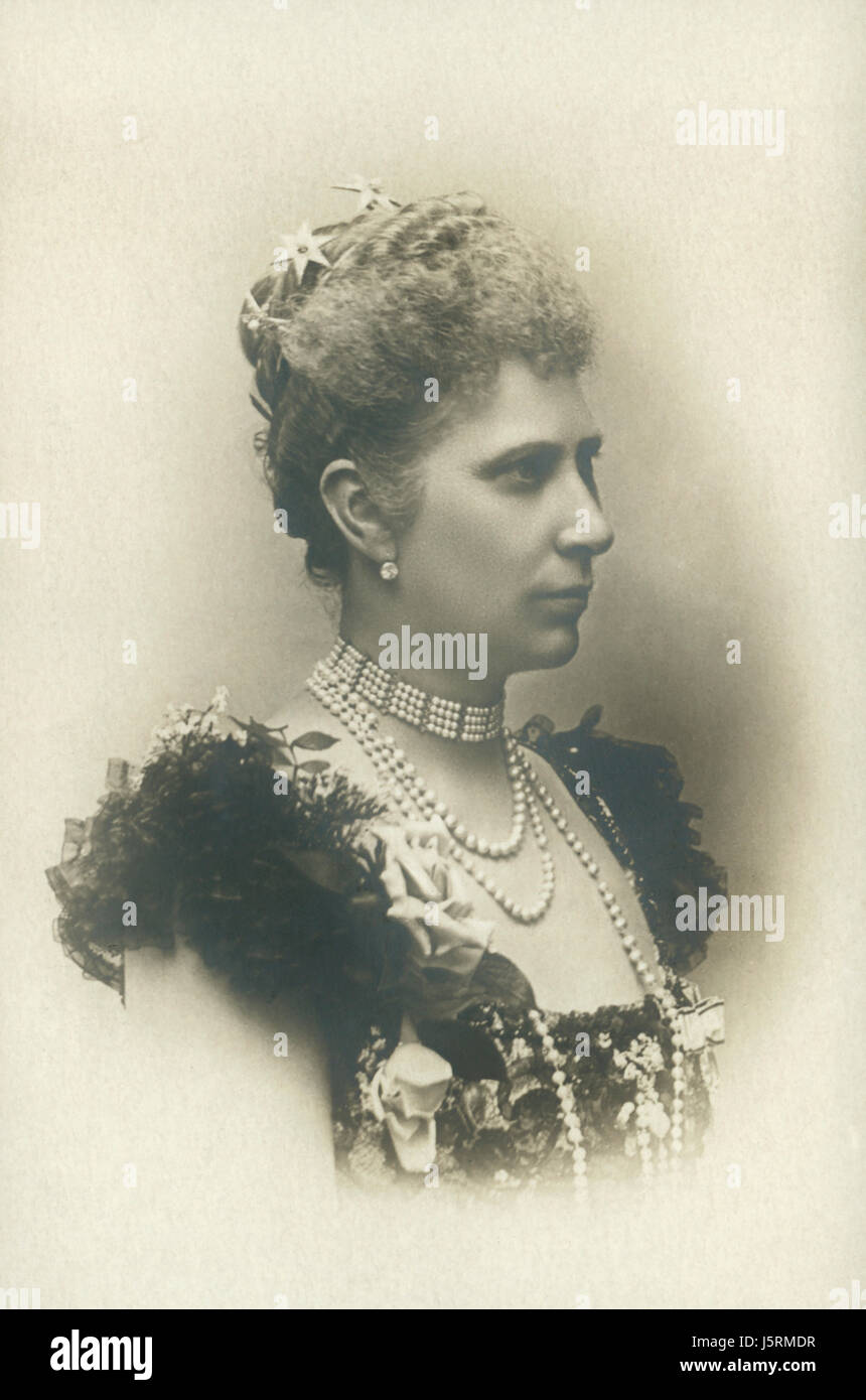 Louise of Sweden (1851-1926), Queen of Denmark through her Marriage to King Frederick VIII 1906-12, Portrait, 1890's Stock Photo