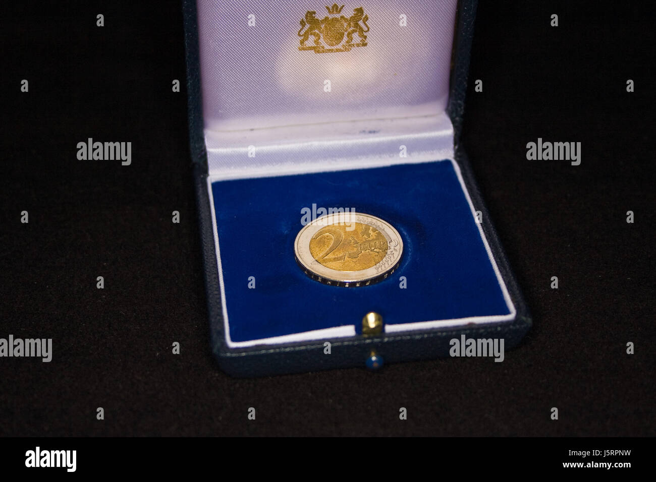 blue blank european caucasian euro coin metal seal shutter hold lid ...