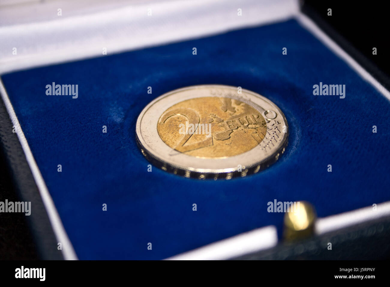 blue blank european caucasian euro coin metal seal shutter hold lid ...