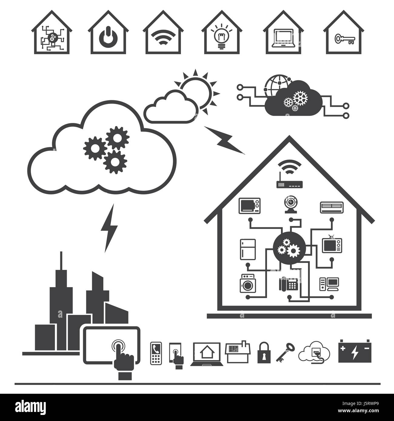 Big Data icons set, Cloud computing Stock Vector Image & Art - Alamy