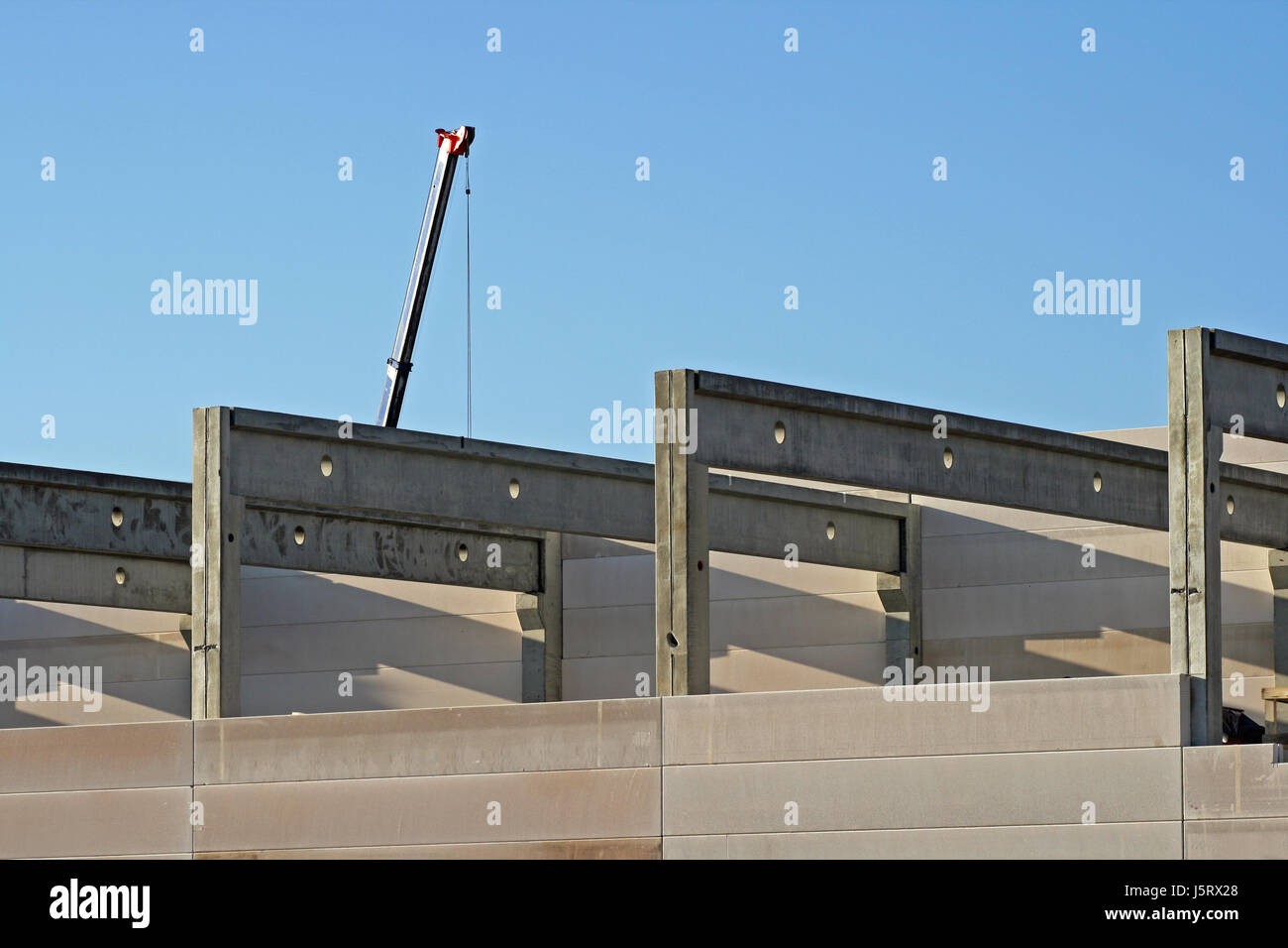 hall build concrete workshop finished parts industrial hall construction site Stock Photo