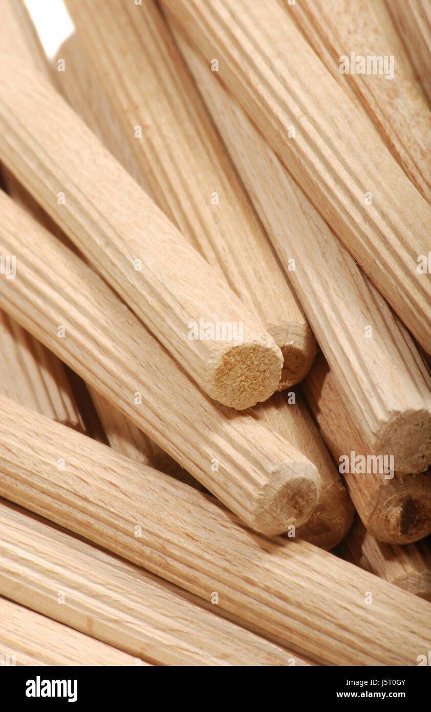 wooden dowels Stock Photo