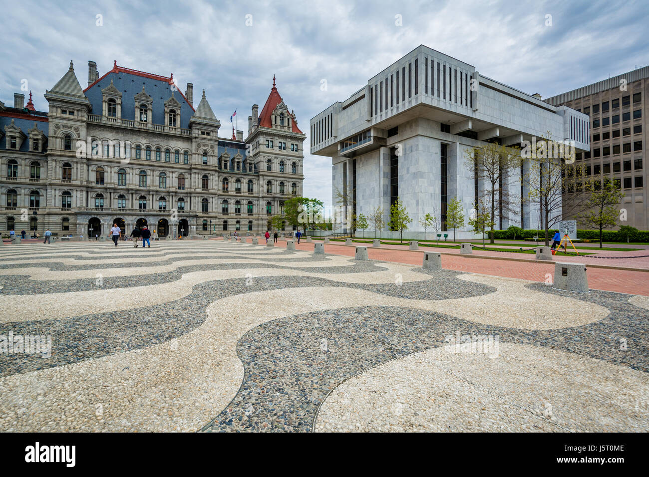 The New York State Capitol and buildings at Empire State Plaza, in ...