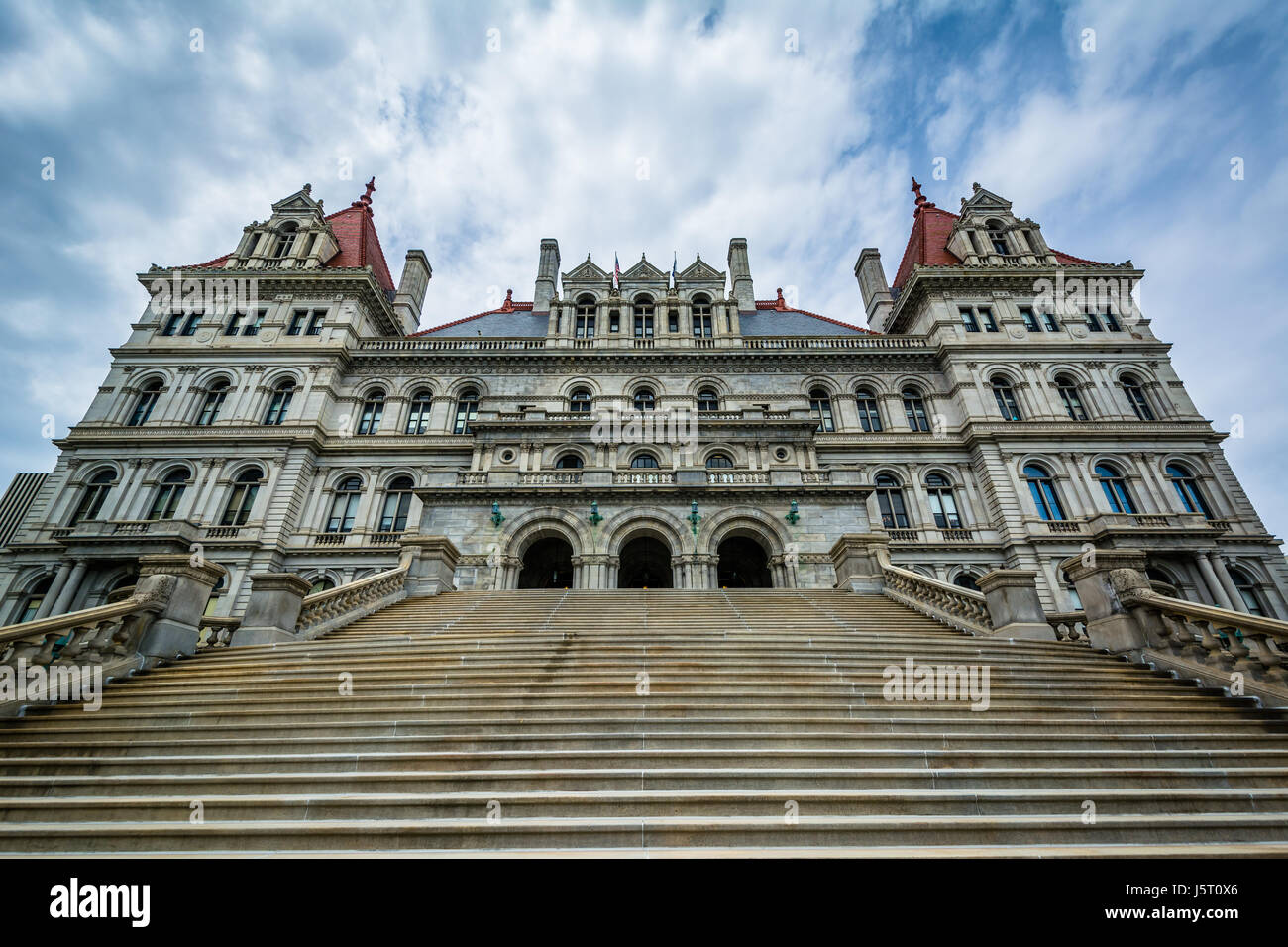 The exterior of the New York State Capitol in Albany, New York. Stock Photo