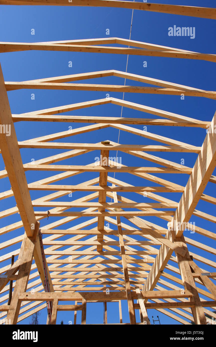 wood scaffold scaffolding housebuild construction site blue wood beam