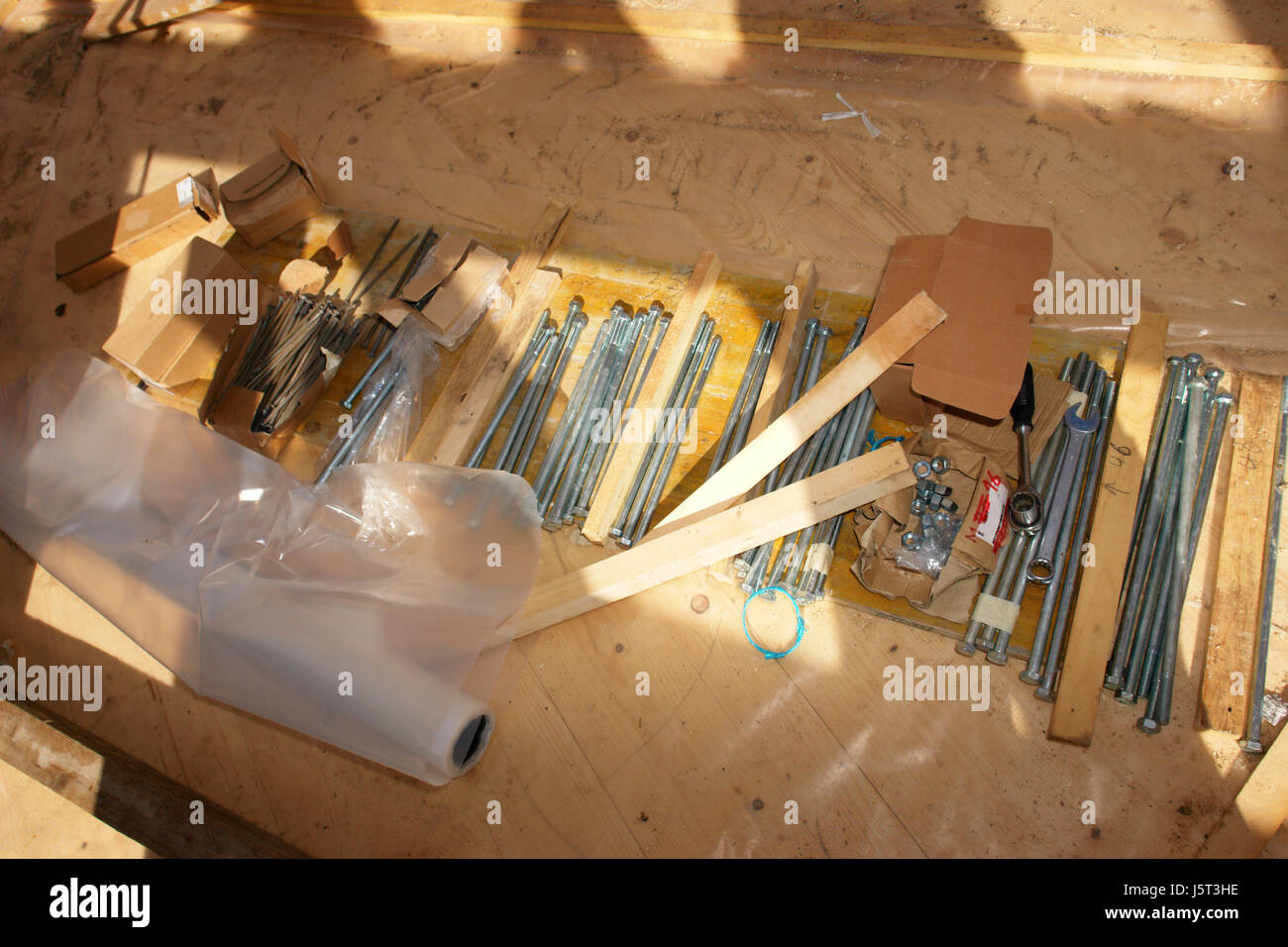 tool wood nail nails material tool wood nail assemble carpenter business Stock Photo