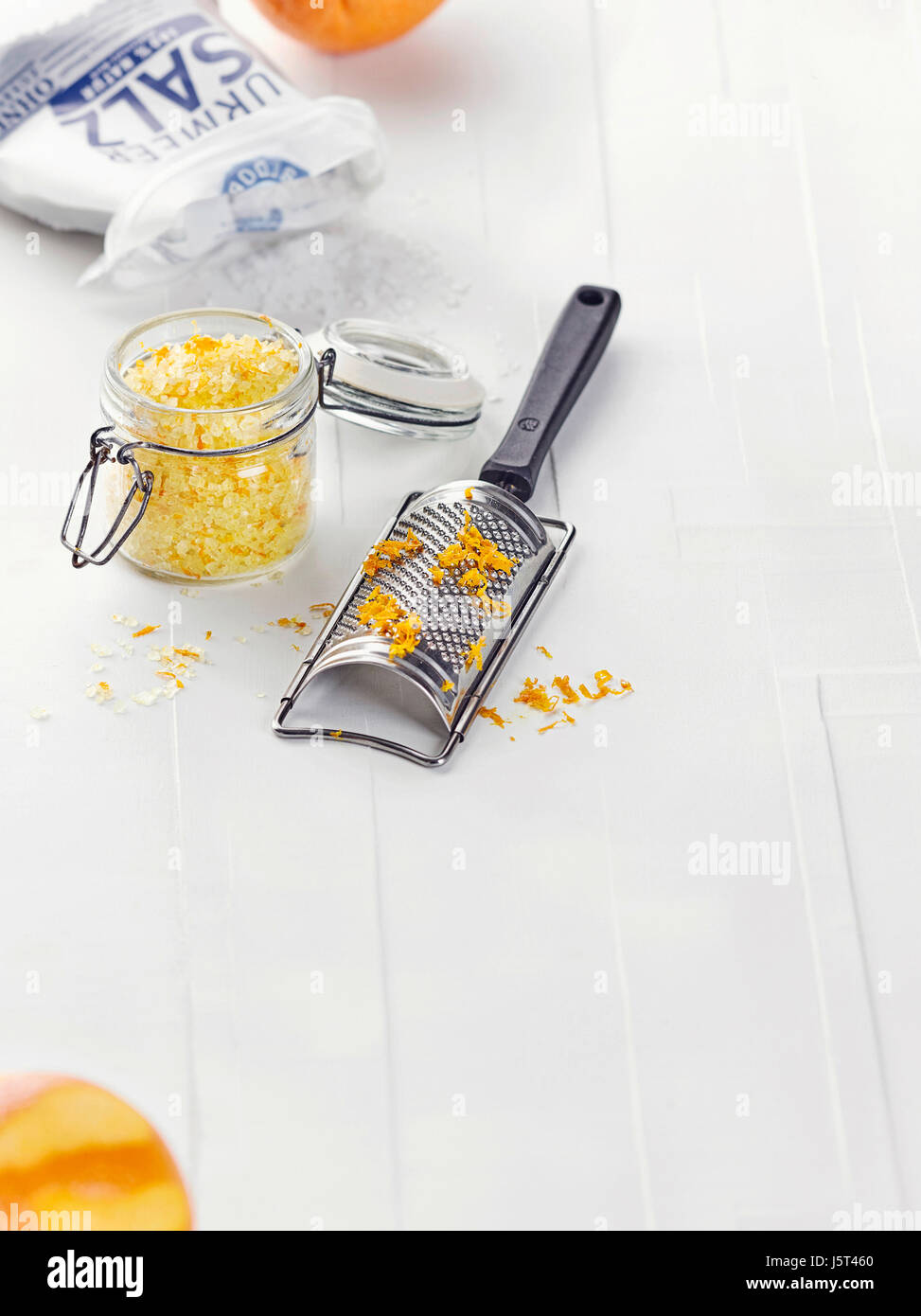 Teaser: Orange salt Stock Photo