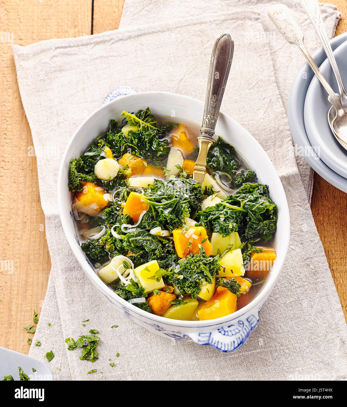 Winterly stew with kale Stock Photo