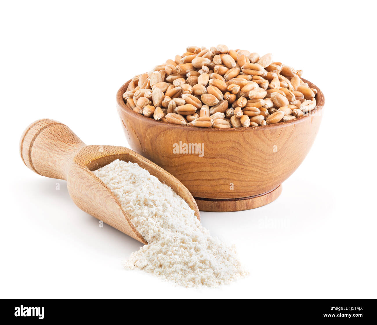 Whole grain wheat flour isolated on white Stock Photo Alamy