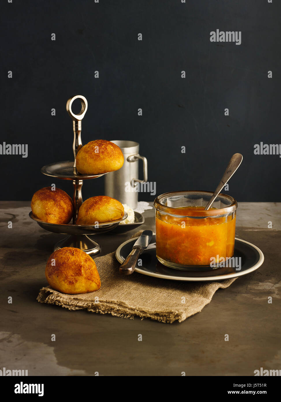 Pumpkin apple confiture Stock Photo