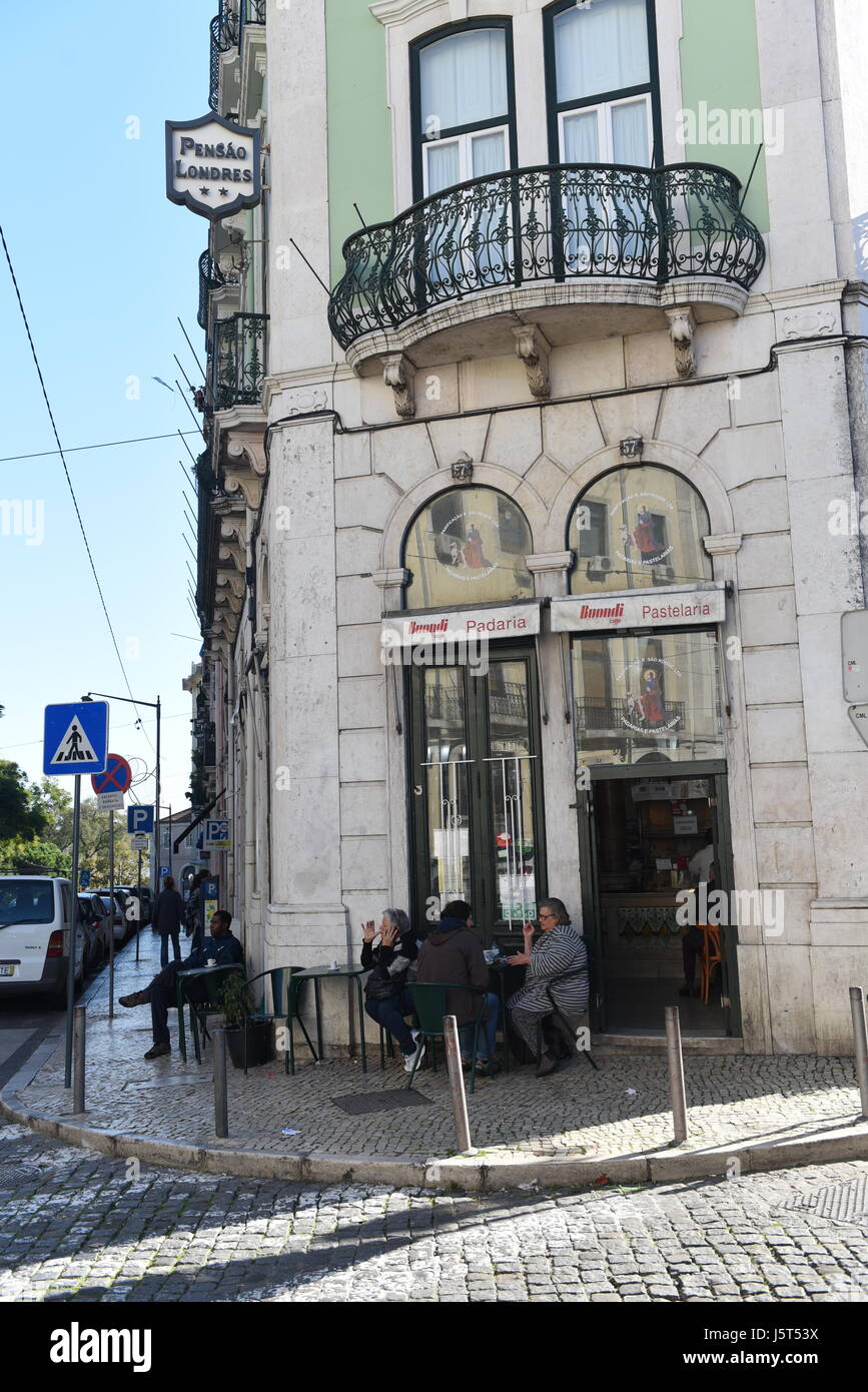 Pasteleria Padaria Sao Roque, Bakery in Bairro Alto, Lisbon, Portugal Stock Photo