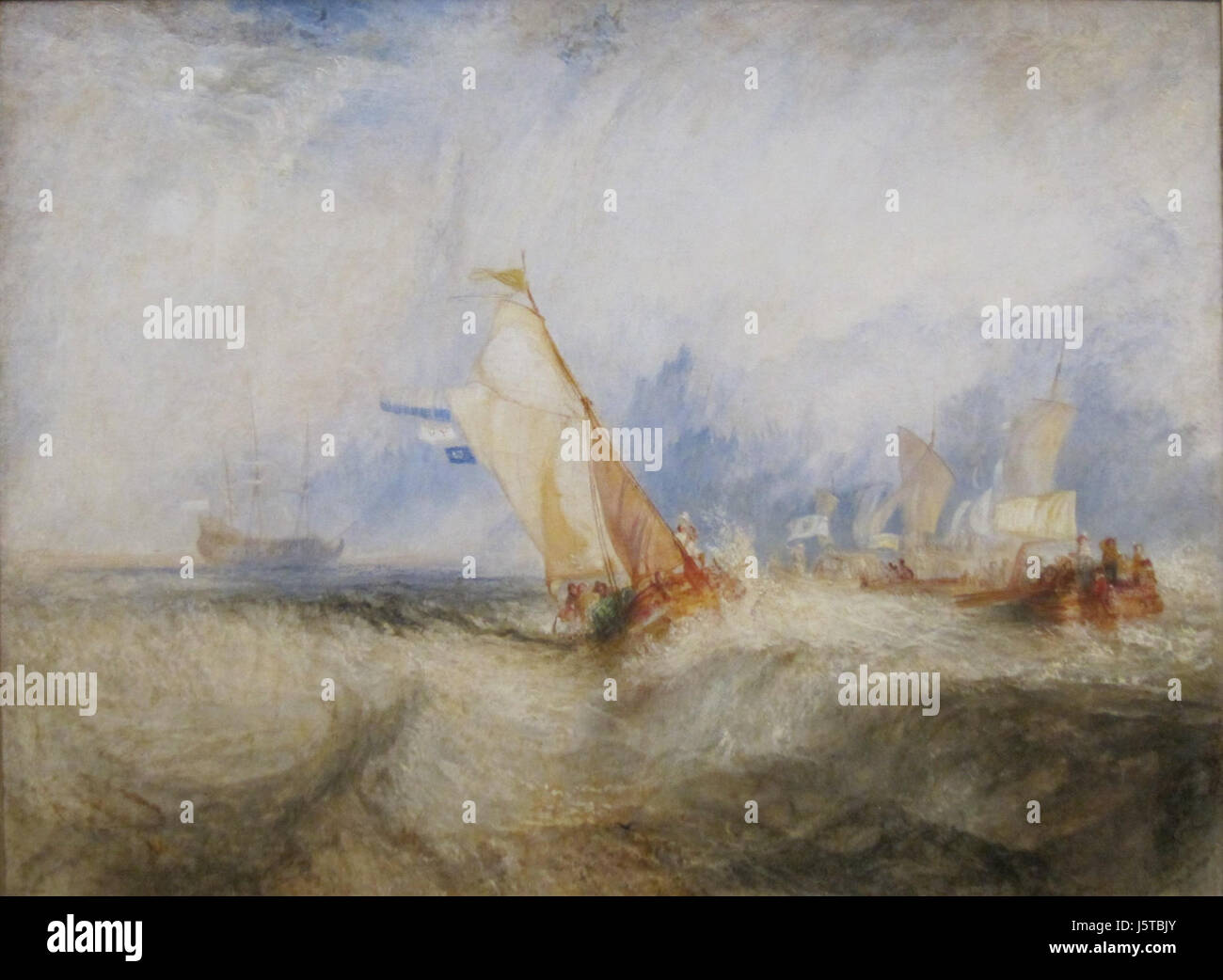 'Van Tromp, Going About to Please his Masters, Ships a Sea, Getting a Good Wind' by Turner Stock Photo