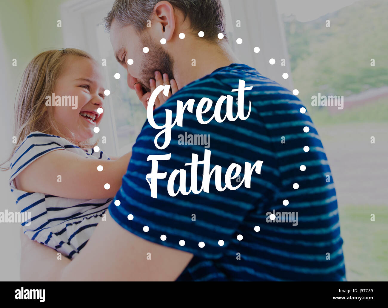 Hipster father holding little daughter. Fathers day concept. Stock Photo