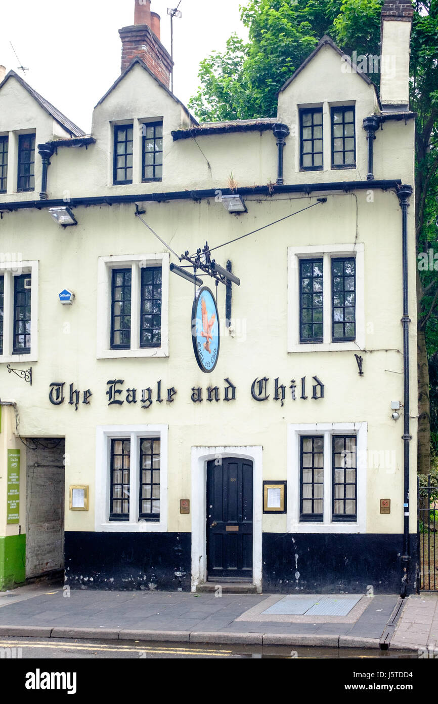 The Eagle and Child pub Oxford. Famed haunt of the Inklings including J R R tolkien and C S Lewis Stock Photo
