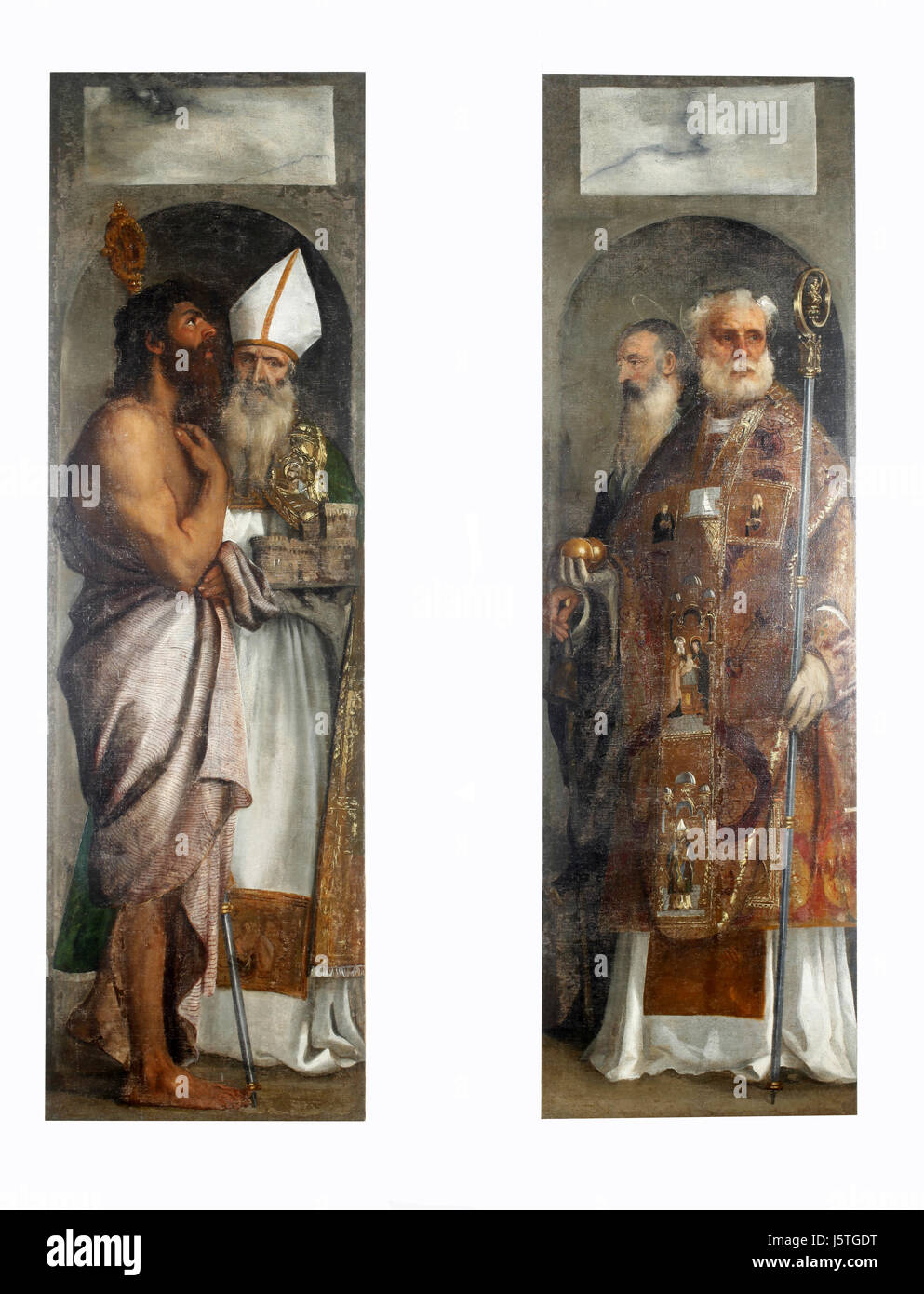 Tiziano Vecellio: St. Lazarus, St. Blaise, St. Nicholas and St. Anthony Stock Photo