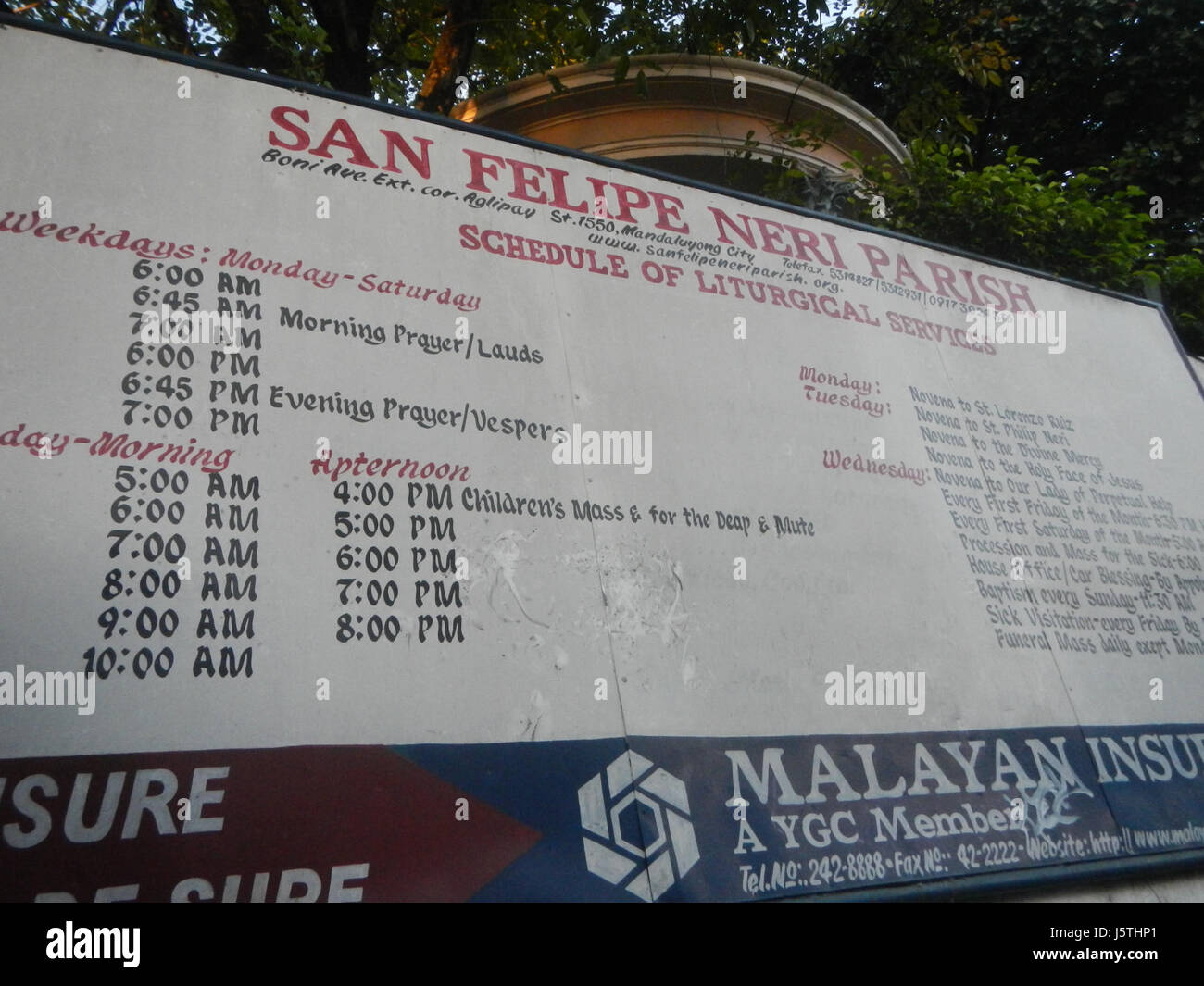 0065 San Felipe Neri Parish Church Poblacion Mandaluyong City 06 Stock
