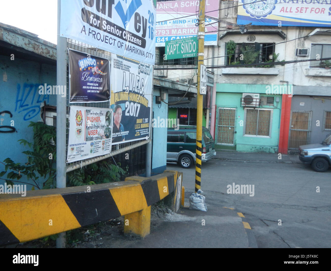 00381 A. Bonifacio Avenue Marikina City Bridge City River 04 Stock