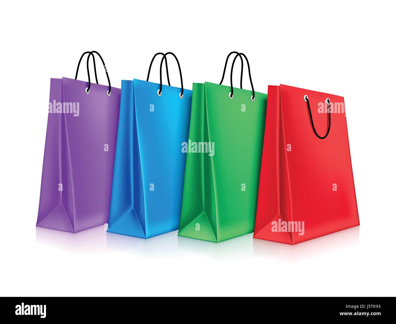 Collection of Colorful Vector Shopping Bags Isolated in White ...