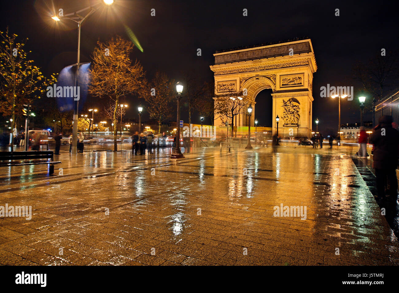 at night night nighttime night photograph lights paris france in the evening Stock Photo