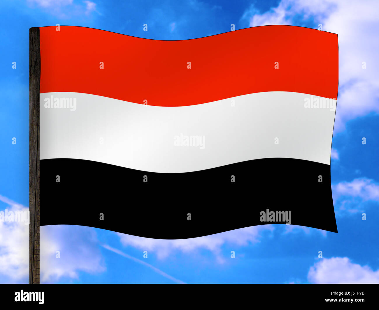 flag yemen Stock Photo