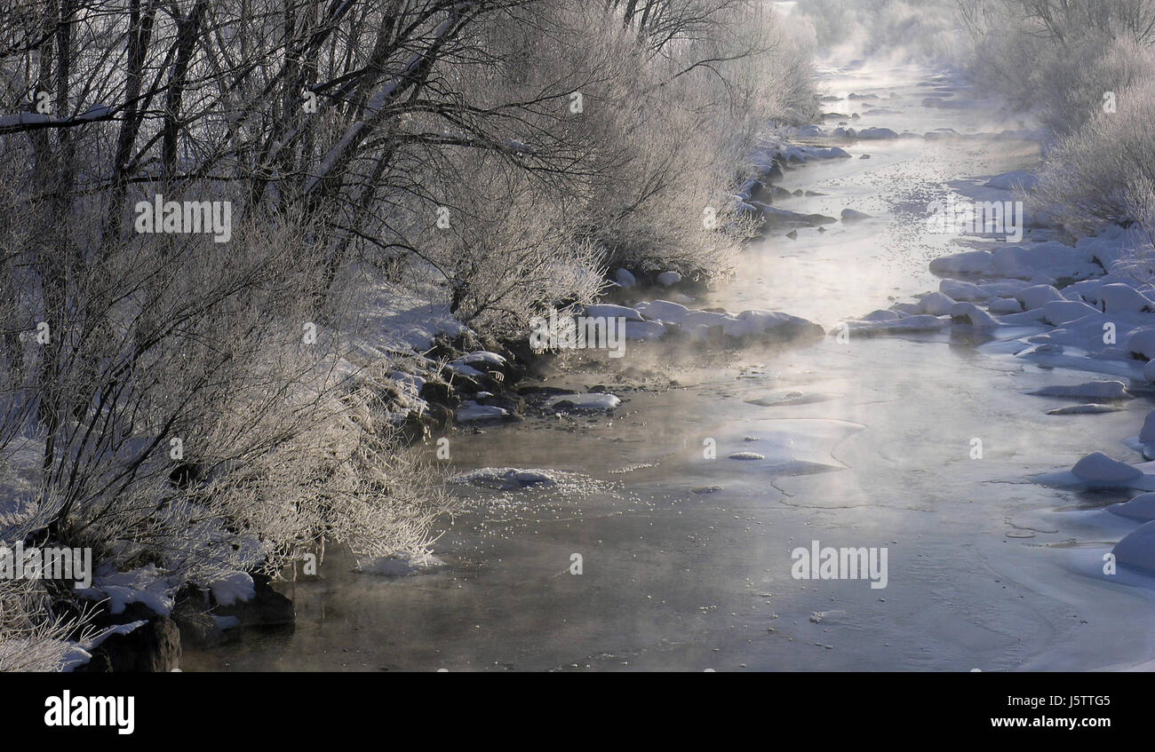 the steaming river Stock Photo