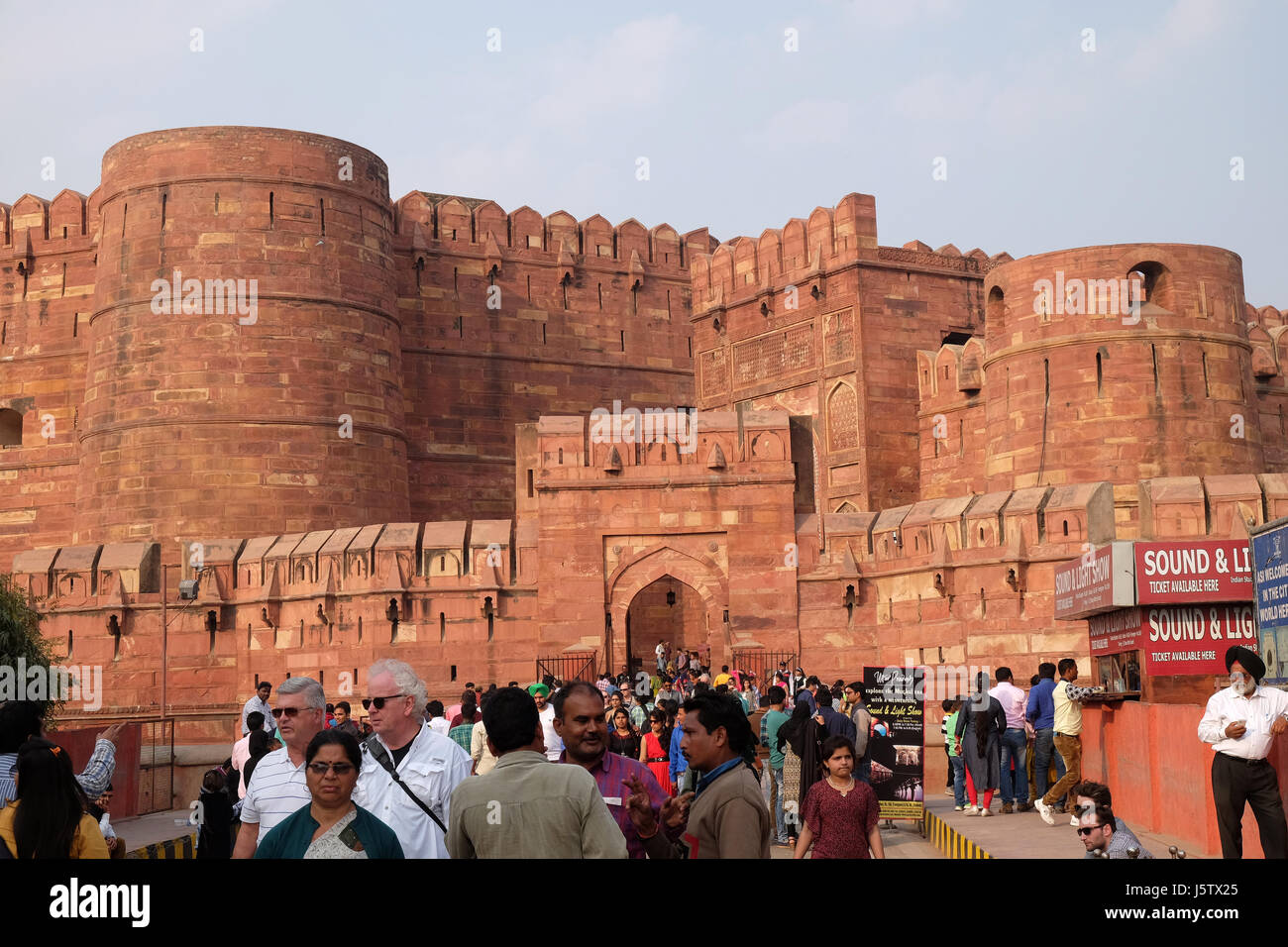 Amar Singh Gate of Agra Fort, UNESCO World heritage site in Agra. Uttar Pradesh, India on February, 14, 2016. Stock Photo