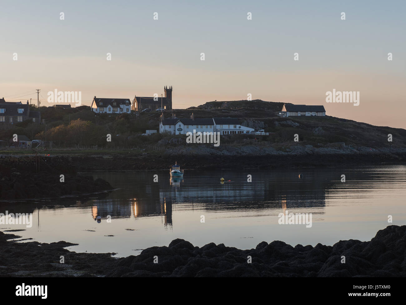Evening Light at Arinagour on The Hebridean Isle of Coll Stock Photo