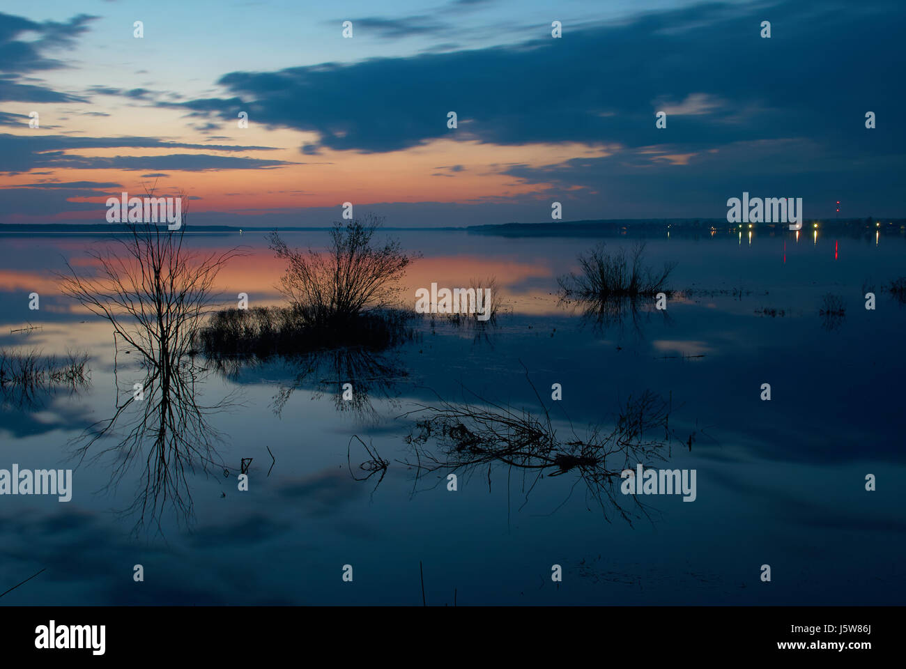 May twilight on Peno lake, Tver oblast, Russia Stock Photo