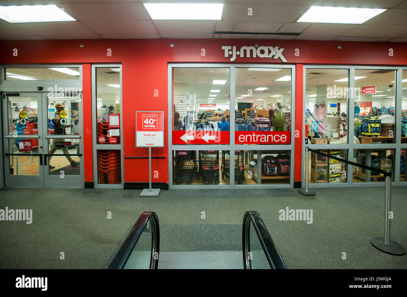 T.J. Maxx store in Lower Manhattan in New York on Monday, May 15, 2017. The TJX Companies is scheduled to release first-quarter earnings before the bell on Tuesday.  (© Richard B. Levine) Stock Photo