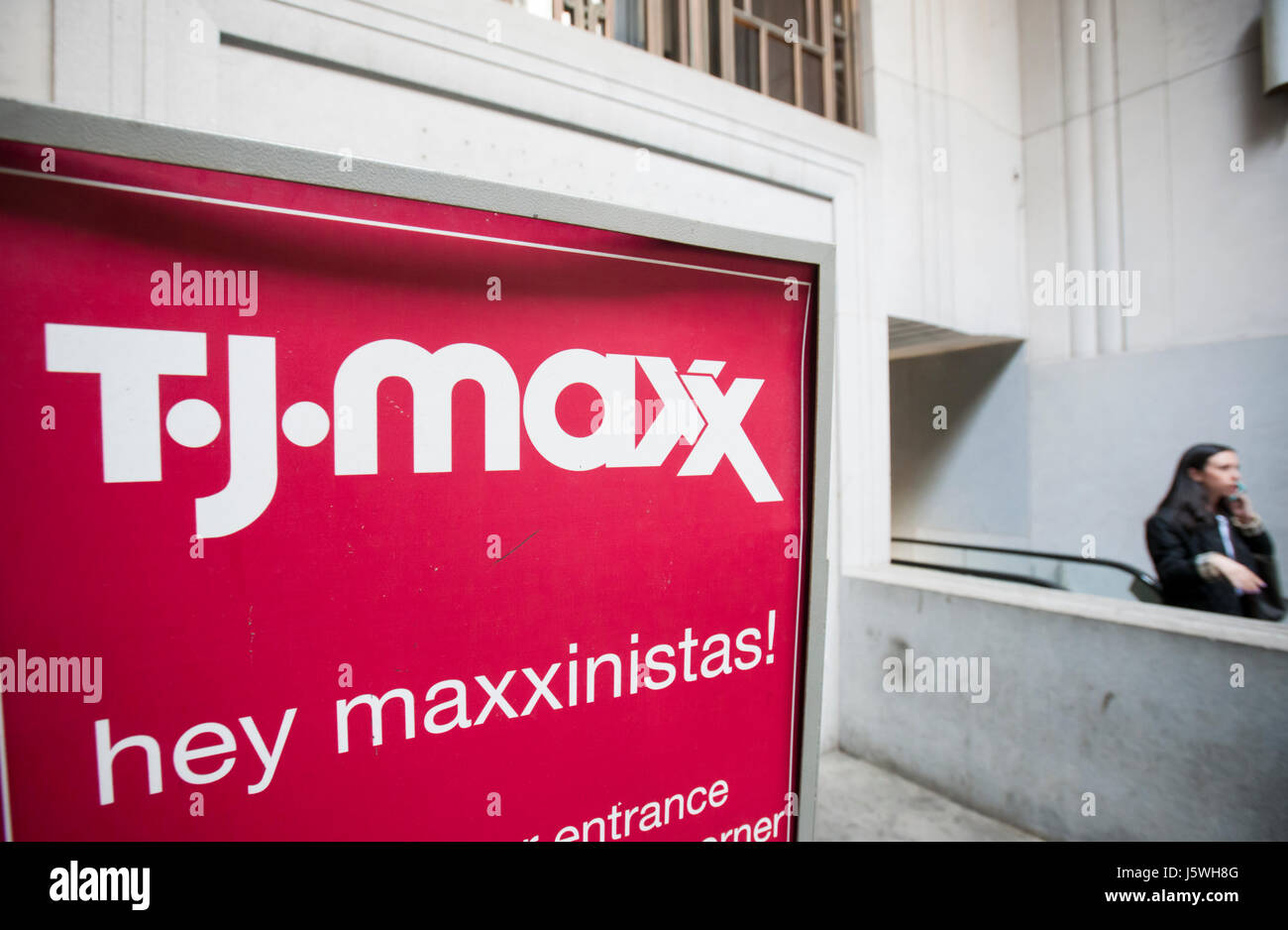 T.J. Maxx store in Lower Manhattan in New York on Monday, May 15, 2017. The TJX Companies is scheduled to release first-quarter earnings before the bell on Tuesday.  (© Richard B. Levine) Stock Photo
