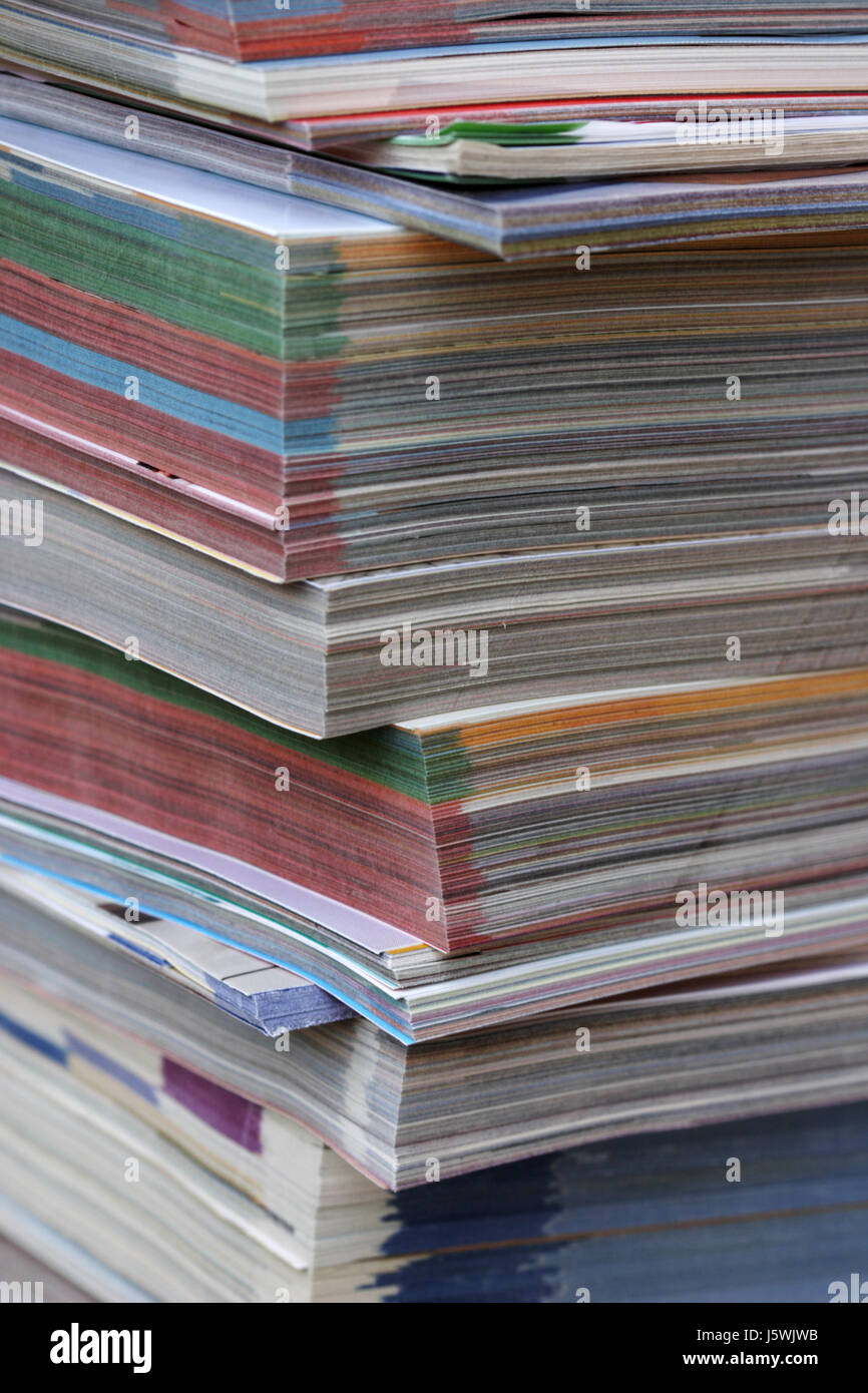 stack catalogue order at home modern modernity communication media dispatch Stock Photo