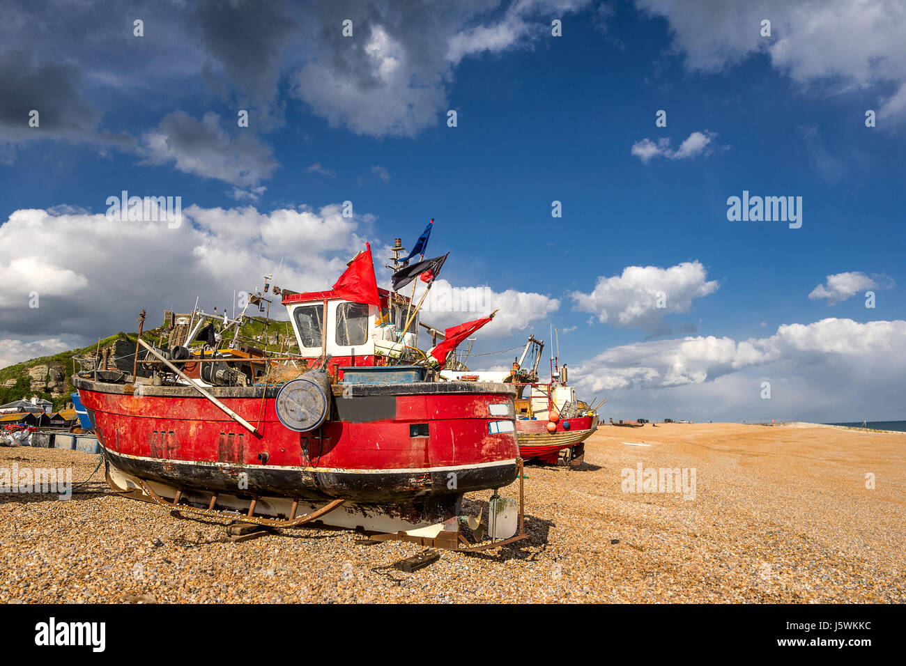 Hastings beach in Sussex Stock Photo