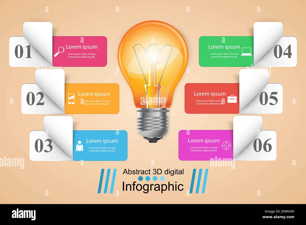Infographic design. Bulb, Light icon Stock Vector Image & Art - Alamy
