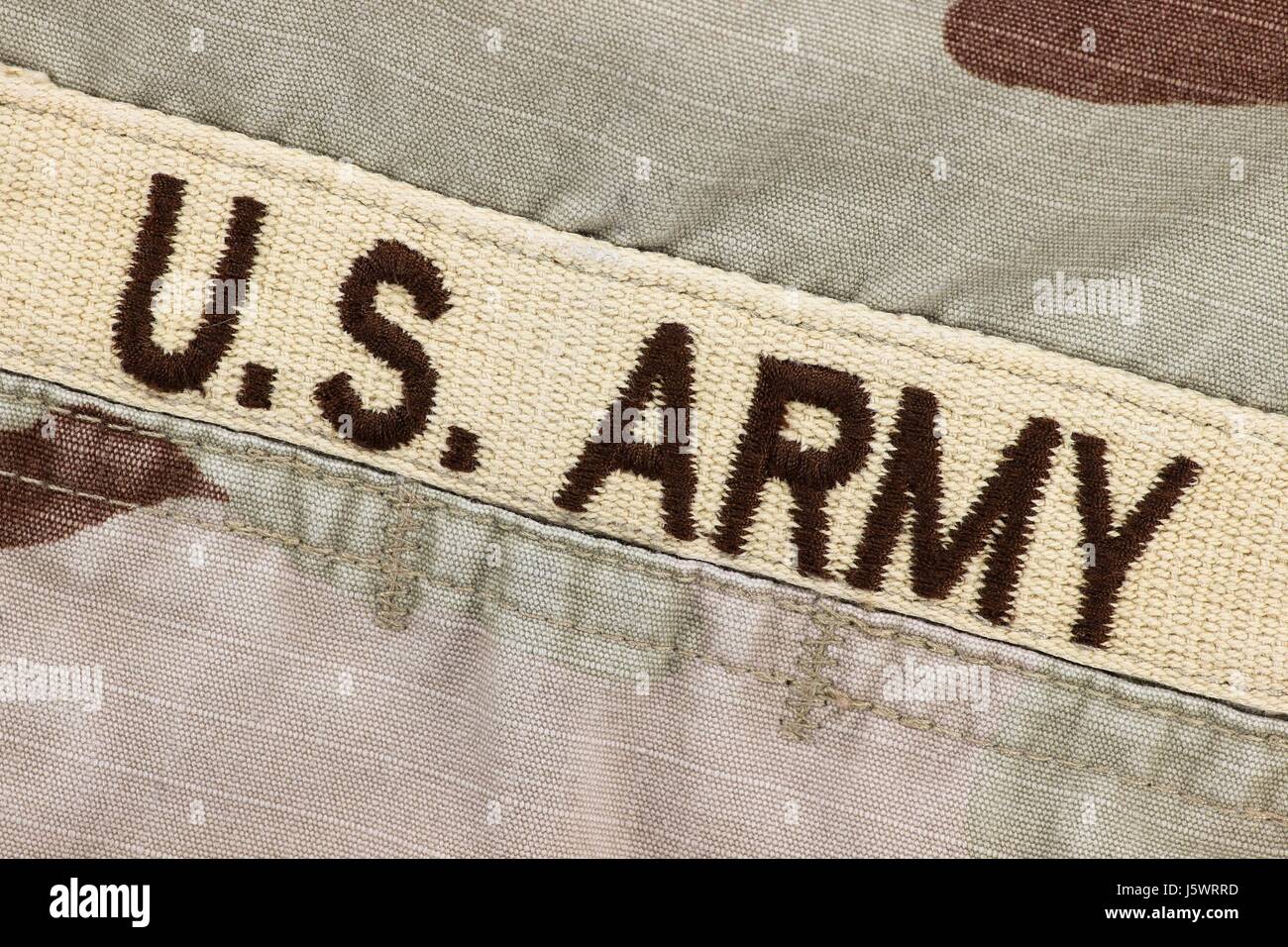 U.S. Army patch on desert uniform Stock Photo