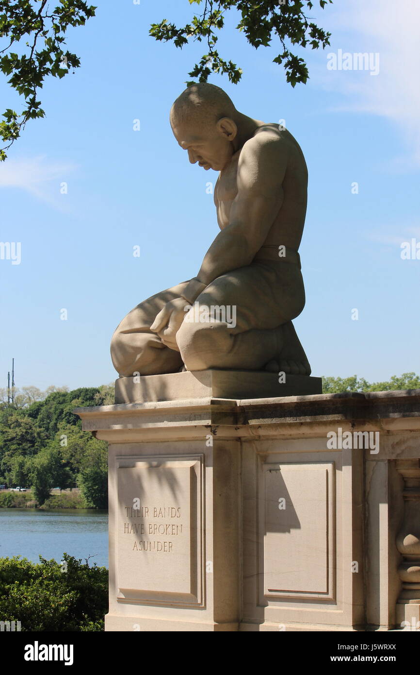 Historical Statues along the Schuylkill River in Philadelphia Stock