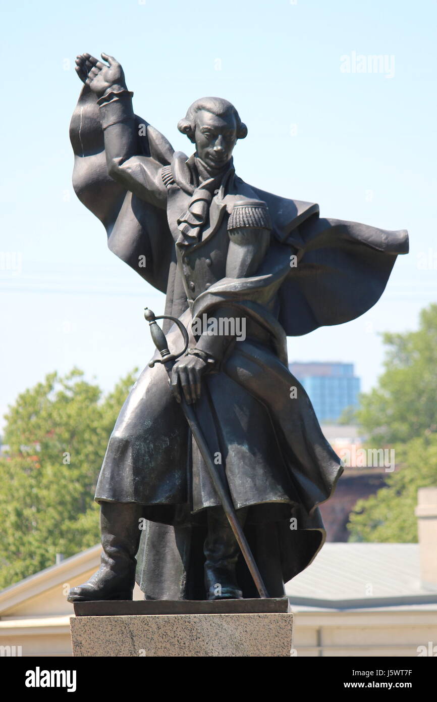 Historical Statues along the Schuylkill River in Philadelphia Stock