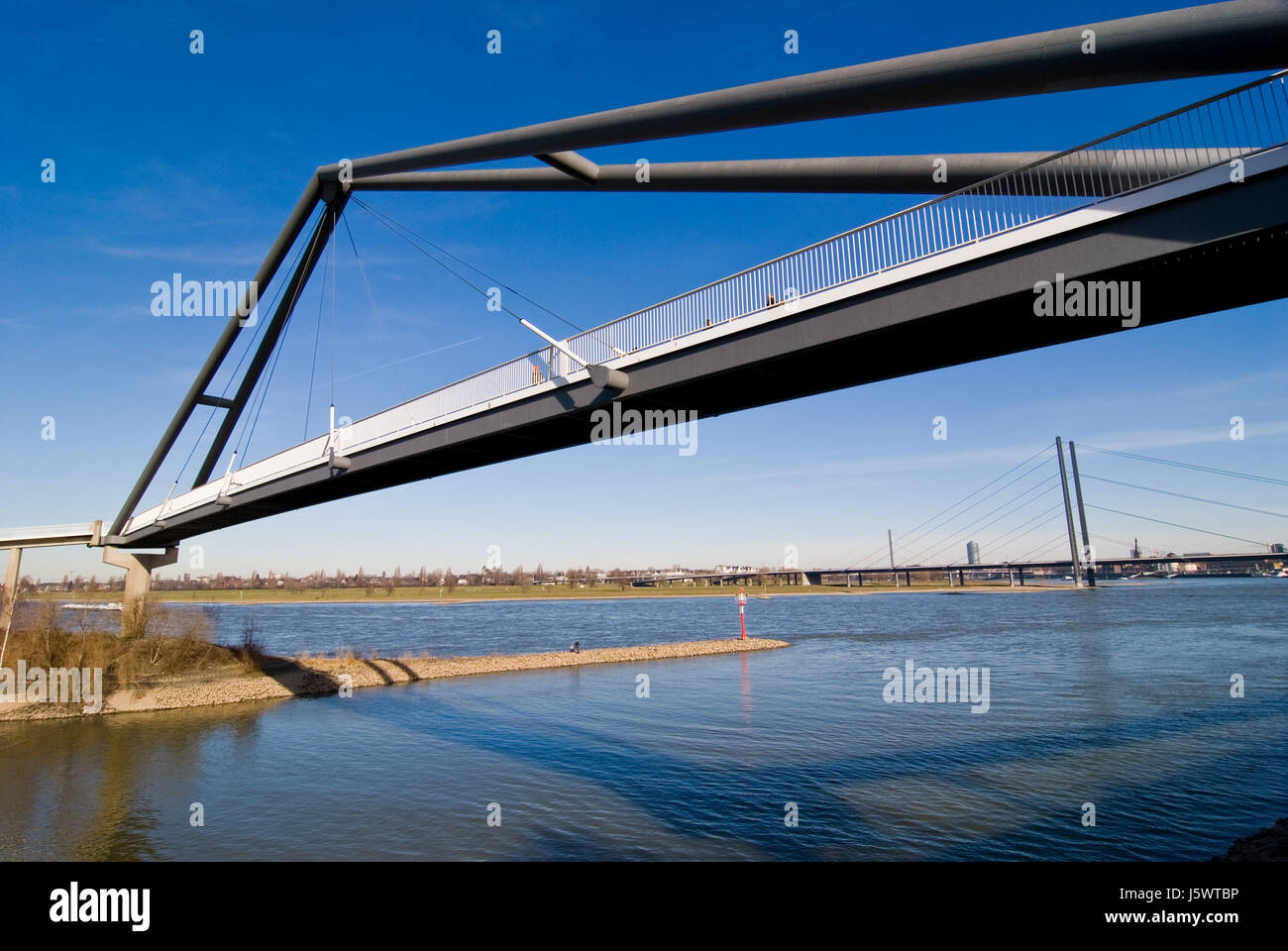 footbridge at the port,dusseldorf Stock Photo