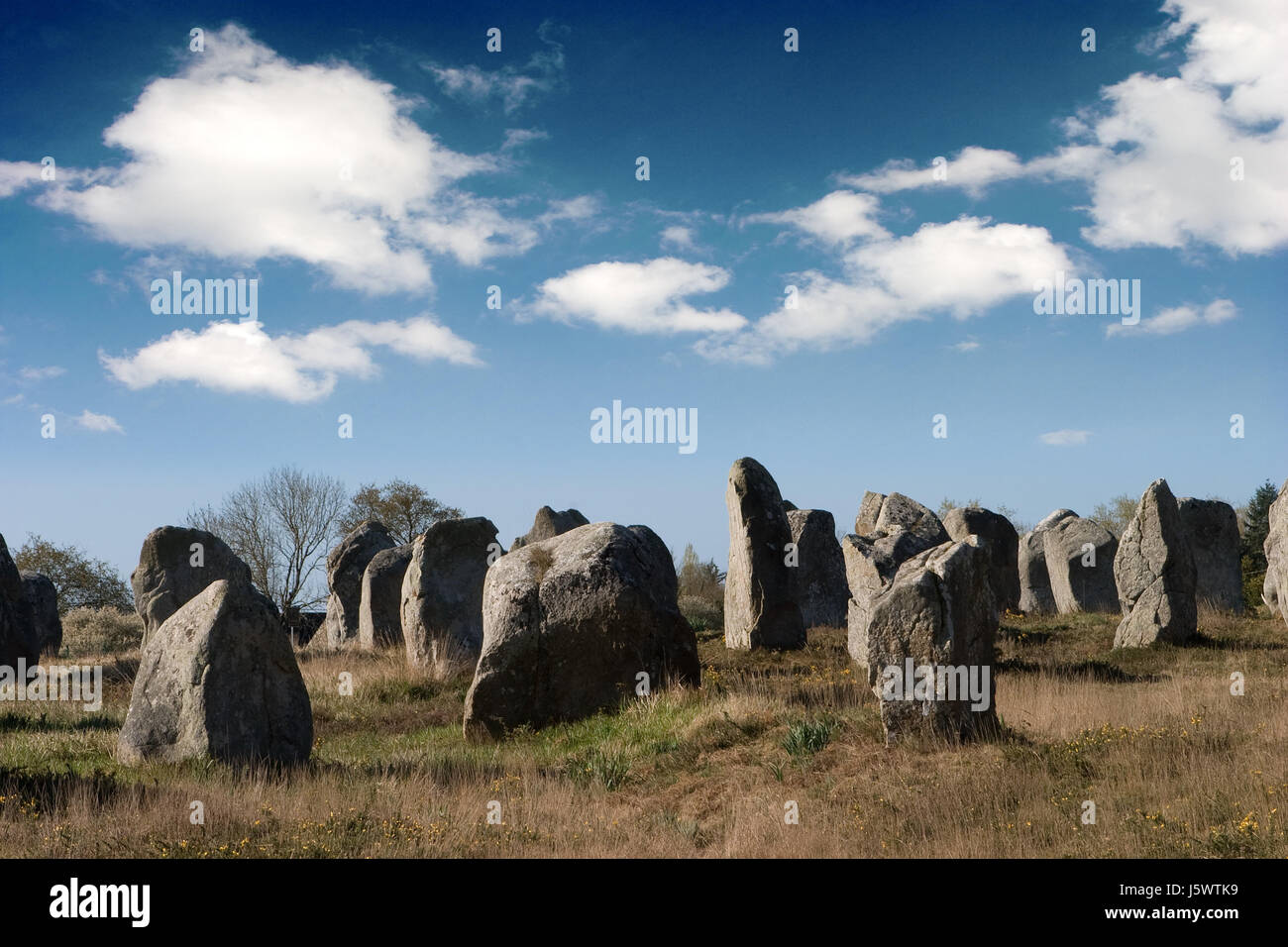 france graves brittany stone age carnac menhire megalithkultur steinkreise Stock Photo