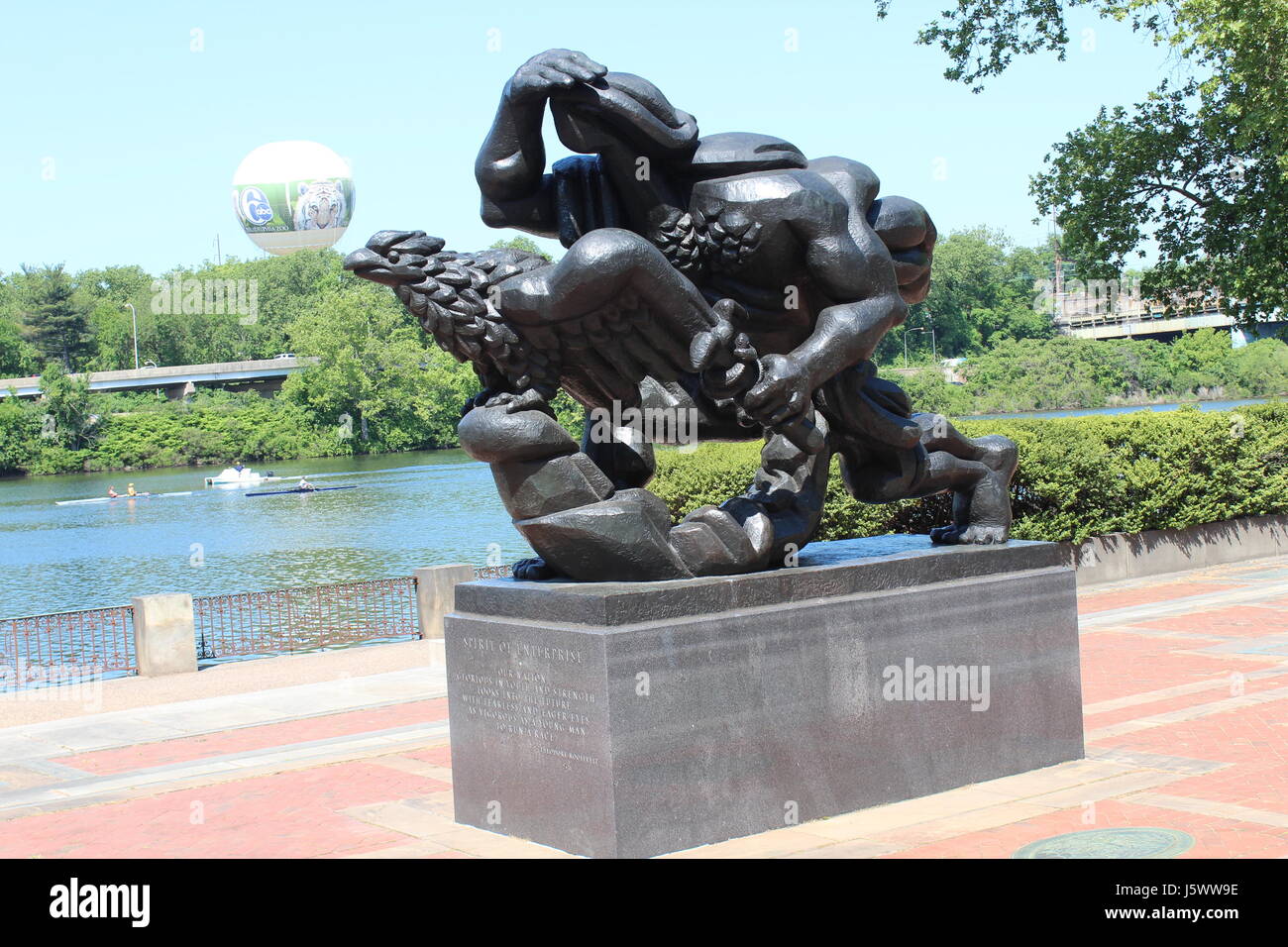 Statues along the Schuylkill River in Philadelphia Stock Photo Alamy