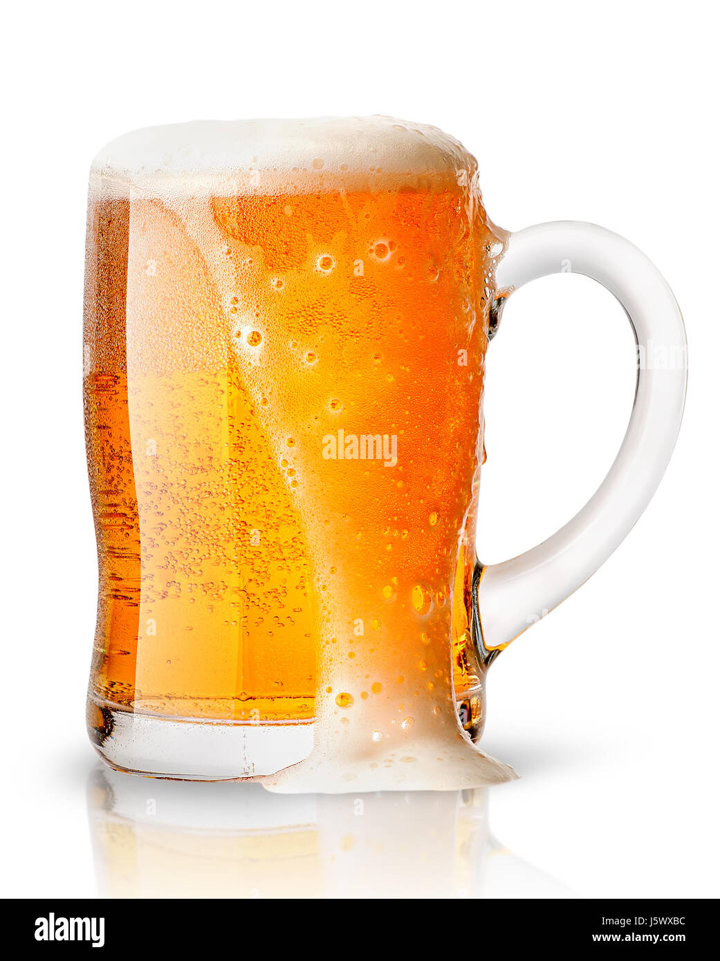 Light beer with foam in mug Stock Photo Alamy