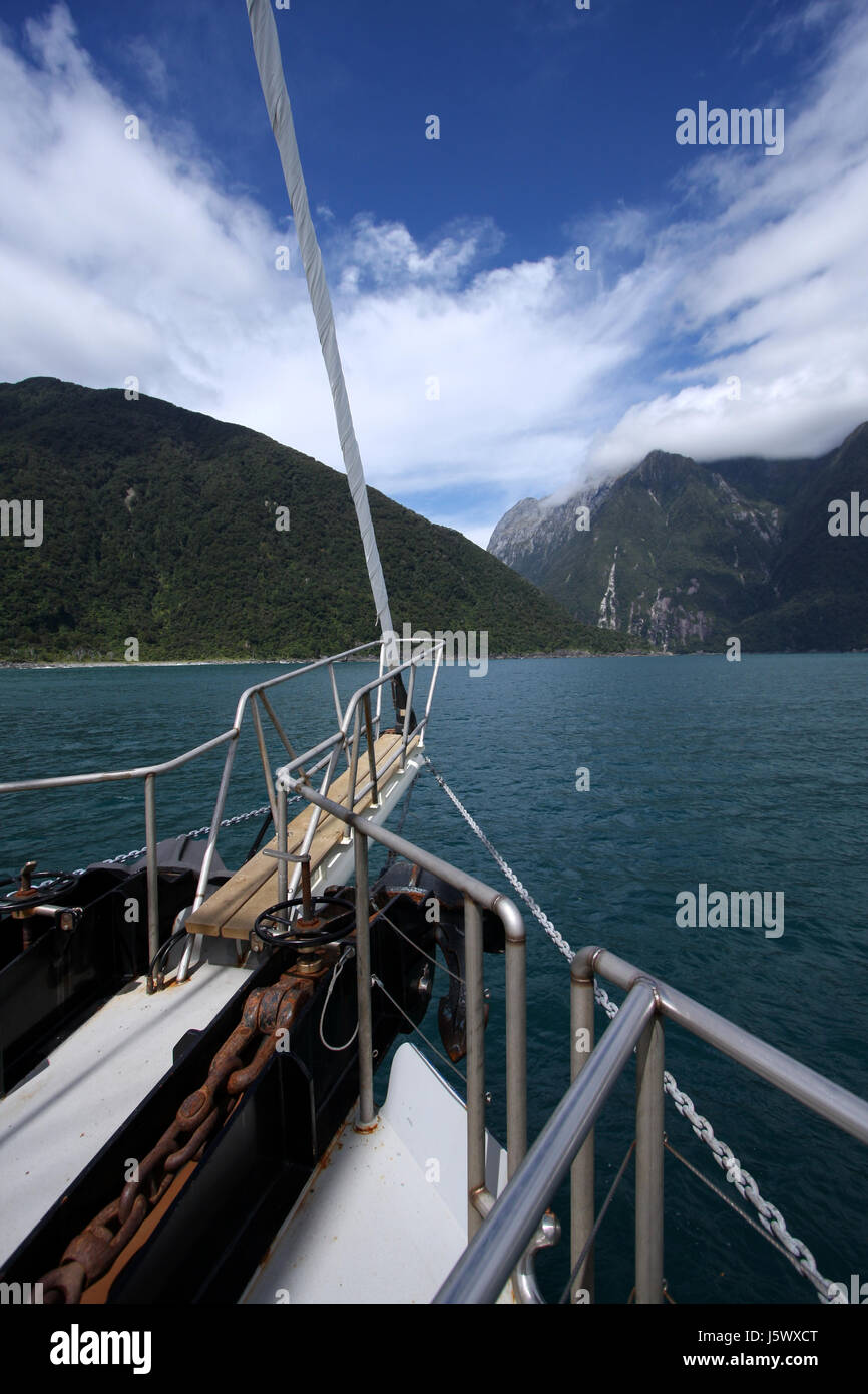 new zealand water nature sailing boat sailboat rowing boat boat watercraft ship Stock Photo