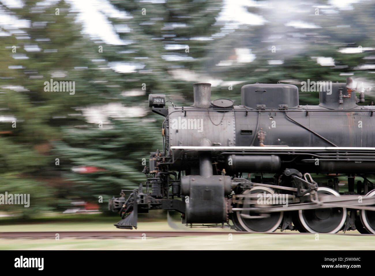 railway locomotive train engine rolling stock vehicle means of travel east Stock Photo