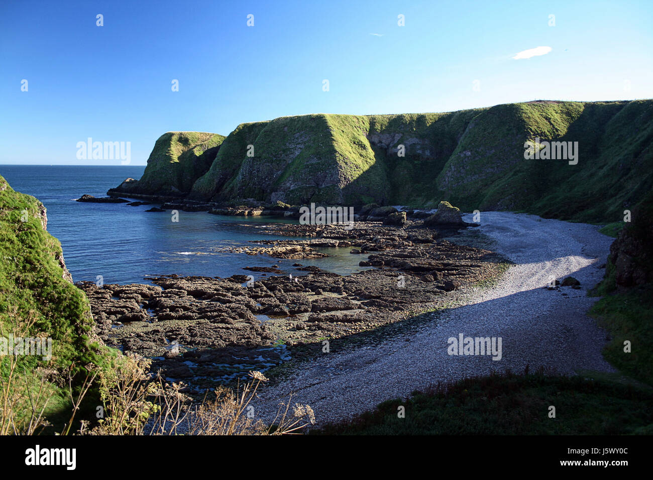 hill stone beach seaside the beach seashore bay surf scotland salt water sea Stock Photo