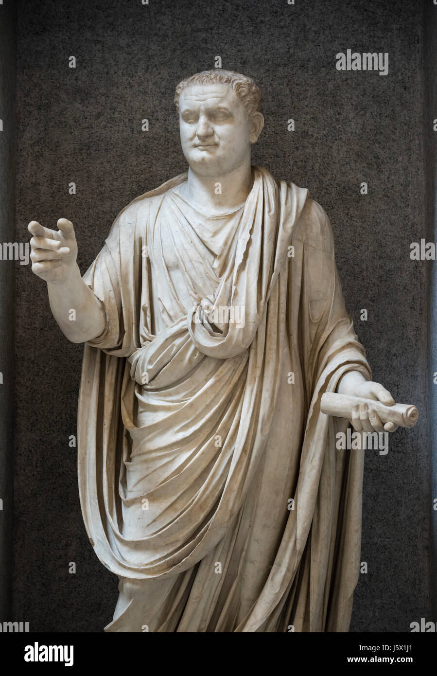 Rome. Italy. Statue of Roman Emperor Titus (39-81 A.D), Braccio Nuovo, Museo Chiaramonti, Vatican Museums. Musei Vaticani.   Titus Flavius Vespasianus Stock Photo