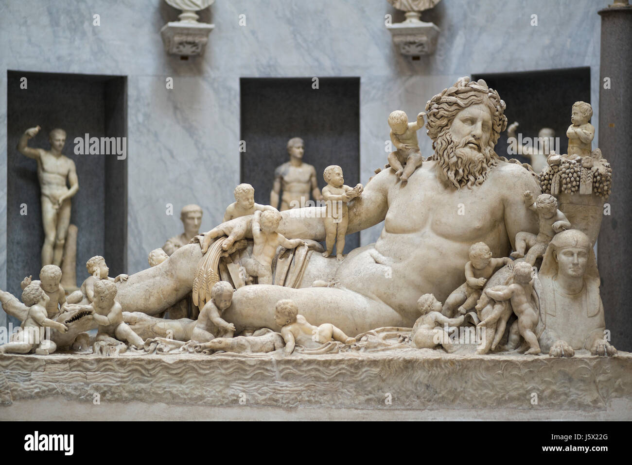 Rome. Italy. Vatican Nile, statue representing the River Nile, Braccio Nouvo, Chiaramonti Museum, Vatican Museums. Musei Vaticani. Stock Photo