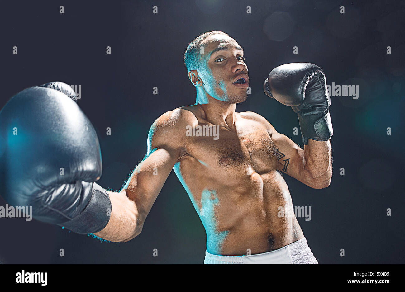 Afro american male boxer Stock Photo - Alamy