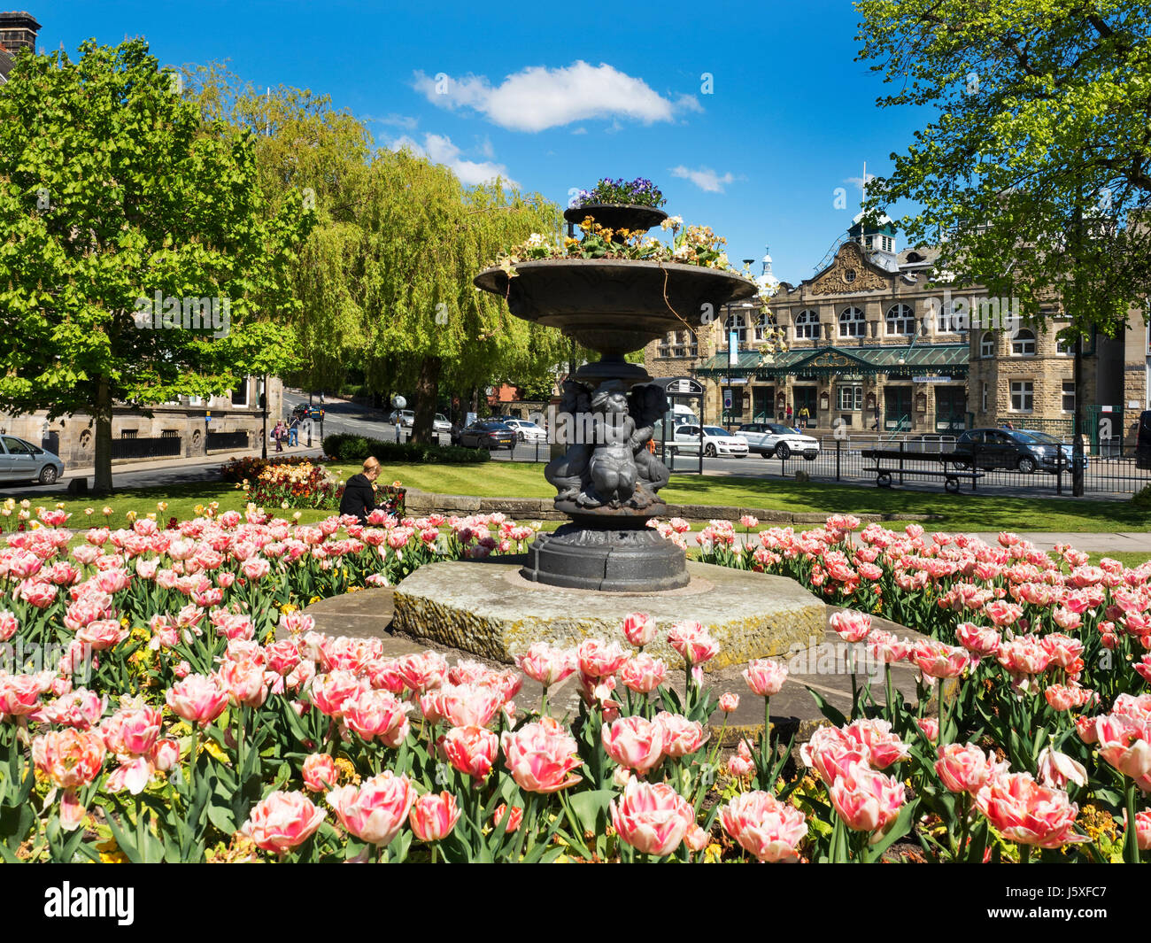 Royal Hall and Crescent Gardens in Spring Harrogate North Yorkshire